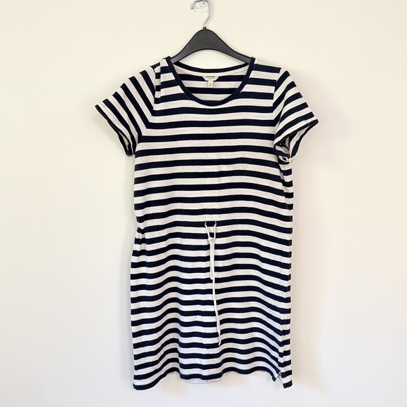 Sonoma Dresses & Skirts - Sonoma Nautical stripe 100% cotton short sleeve dress blue white medium dress
